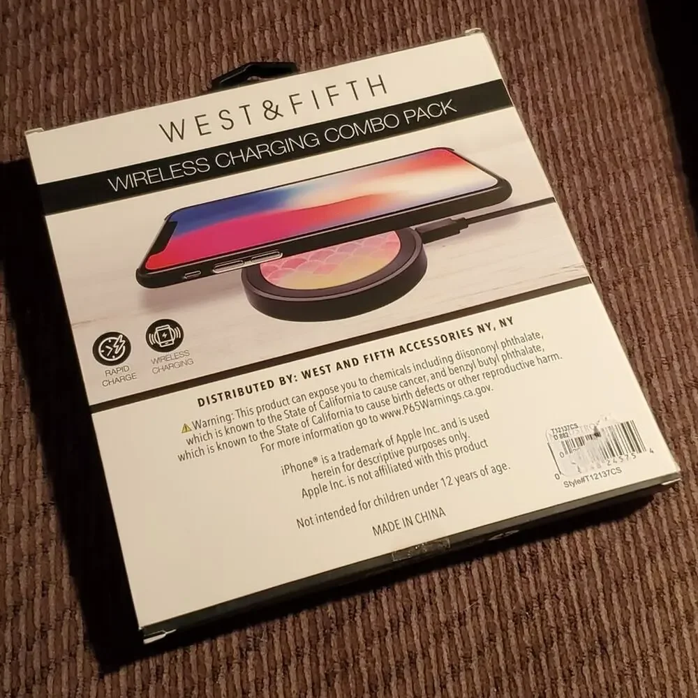 West & Fifth iPhone X Wireless Charging Pad + Protector Case Combo